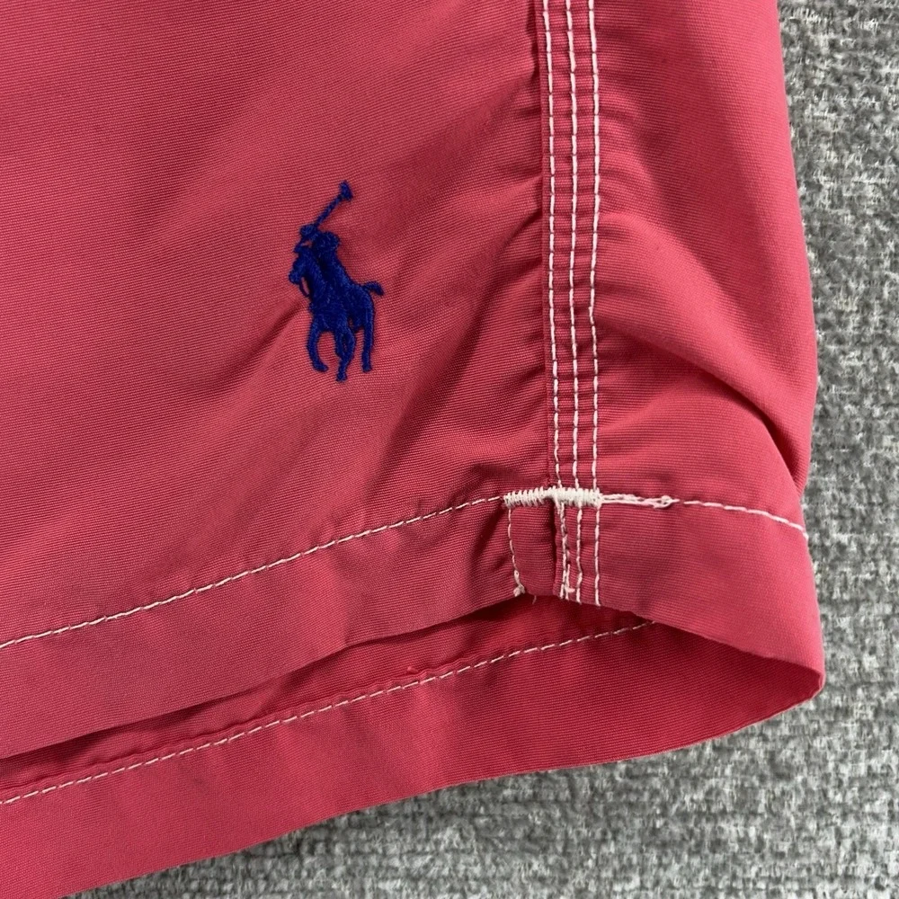 Polo Ralph Lauren Swim Trunks Men Size Large Coral Pink Drawstrings Summer‎